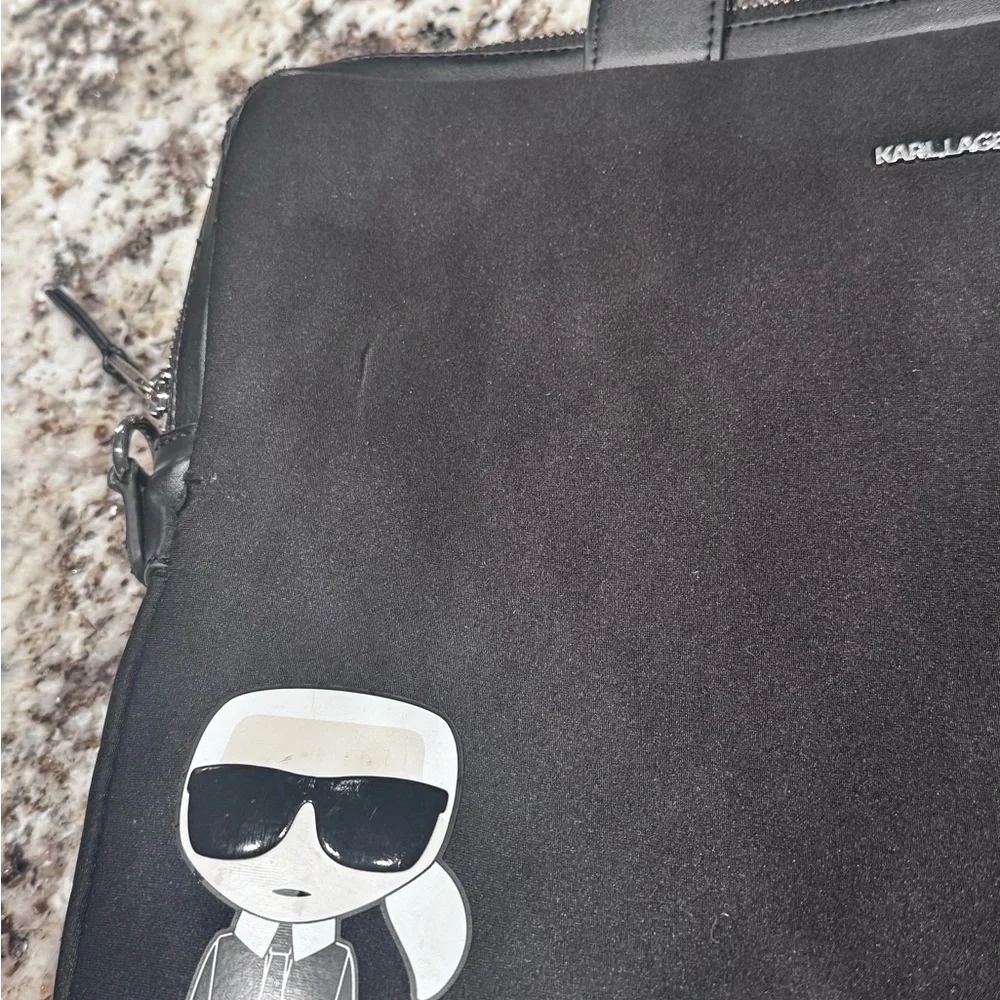 Karl Lagerfeld Logo Plaque Laptop Bag